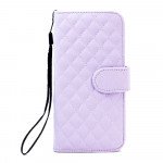 Wholesale Samsung Galaxy S6 Quilted Flip Leather Wallet Case with Strap (Purple)